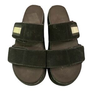 UGG Black Greer Suede platform Sandals
